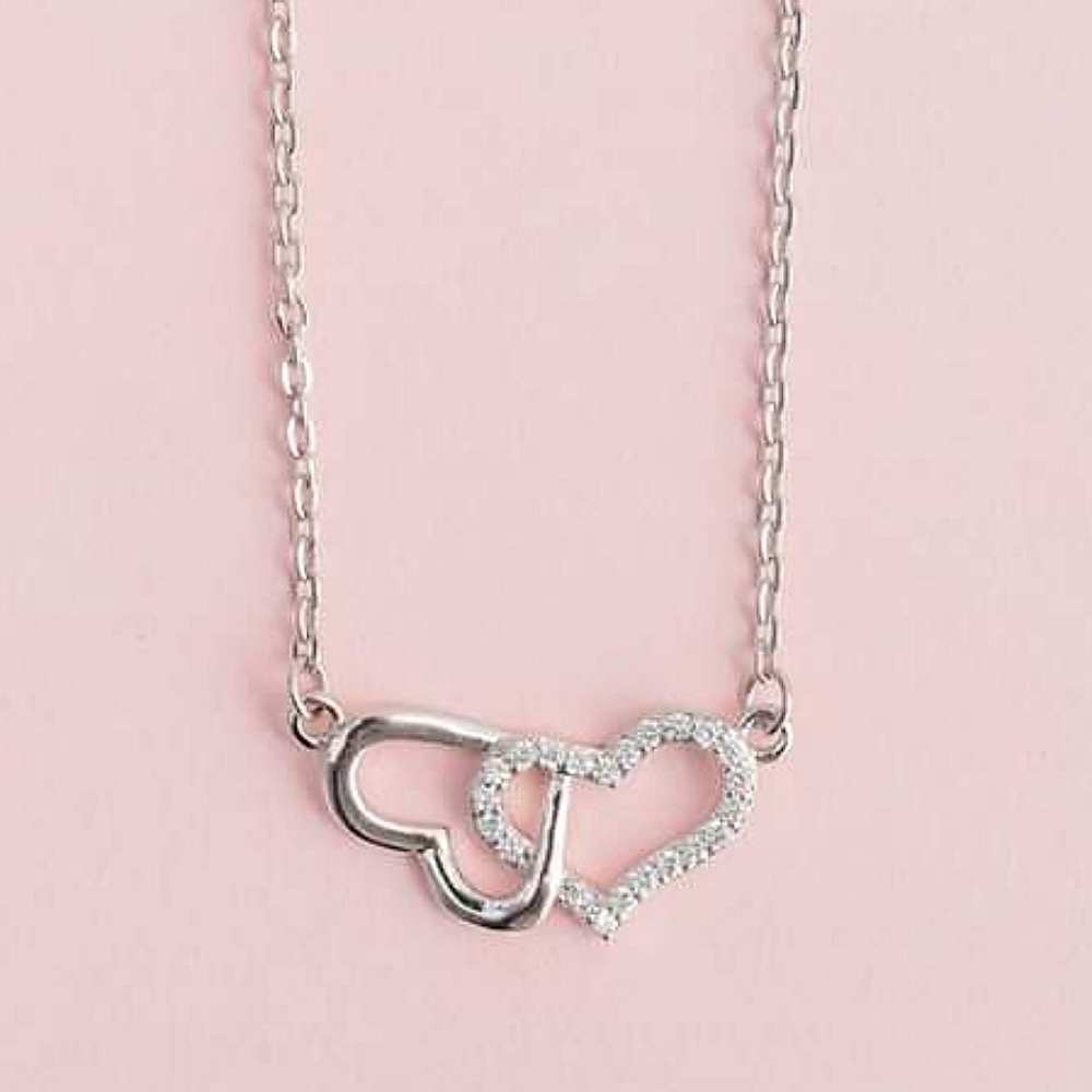Heart Gemstone Necklace, 925 Sterling Silver Charmed Aroma Love Story